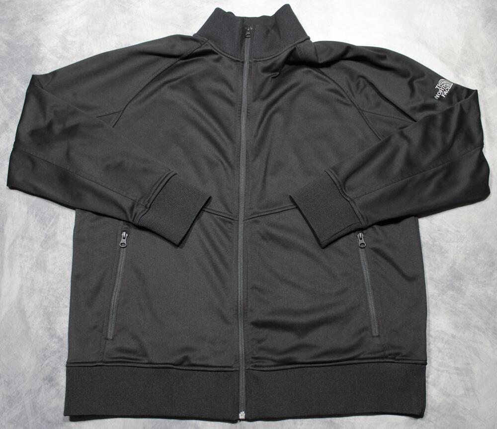 The North Face Track Jacket Mens XL Black Full Zip Knit Athletic Logo NF0A3SEW